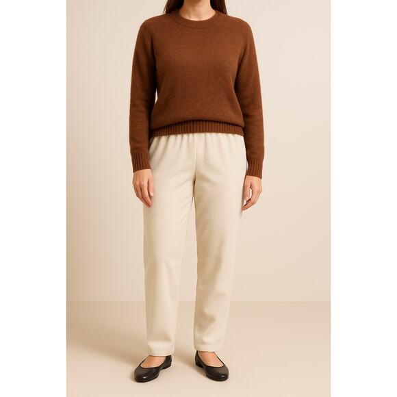 Alfred Dunner Pants - Alfred Dunner Womens 14 Petite Proportioned Short Cream Corduroy Pants